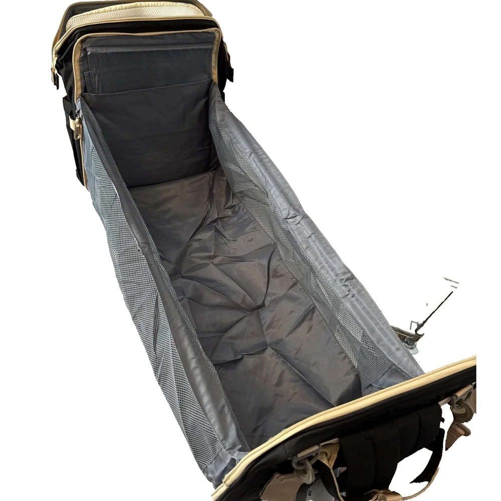 New Homity HM18-G Diaper Bag 3-in-1 Backpack Folding Crib Changing Station Black